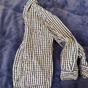 Vineyard Vines Navy and White Gingham Button-Up Shirt